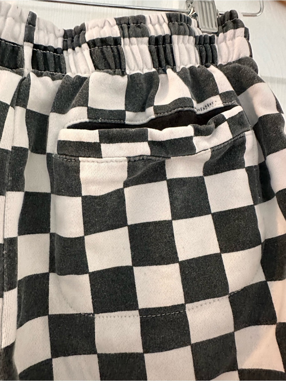 Urban Outfitters Black & White Checkered Drawstring Athletic Shorts - Picture 7 of 8